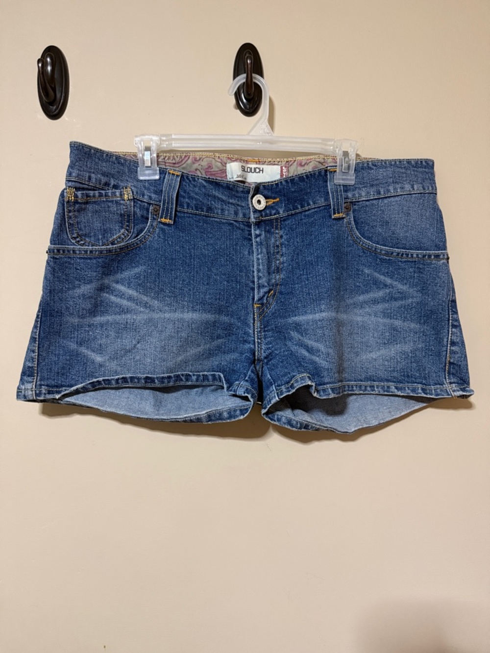 Levi's Blue Denim Low-Rise Jean Shorts